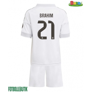 Real Madrid Brahim Diaz #21 Hemmaställ Barn 2025-26 Kortärmad (+ Korta byxor)